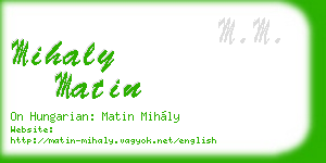 mihaly matin business card